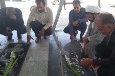 مزار شهدای هرسین غبارروبی شد