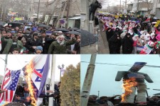  طنین شعار مرگ بر آمریکا در هرسین / به آتش کشیده شدن پرچم‌های آمریکا، اسرائیل توسط مردم+تصویر