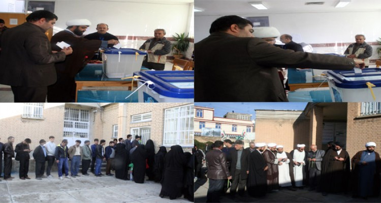 گزارش تصویری از حضور پر شور مردم هرسین در انتخابات