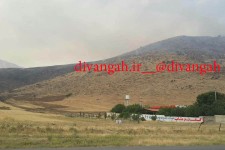 حدود 70 هکتار از مراتع بخش بیستون دچار حریق شد