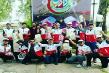 حضور دانش آموزان امدادگر هلال احمر هرسین در مسابقات دادرس بندر انزلی
