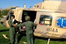 اعزام بیمار تنفسی با بالگرد توسط فوریت های پزشکی در هرسین+تصویر