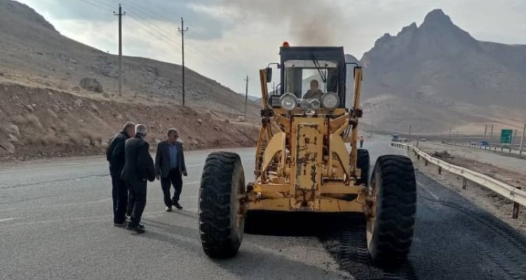 اجرای طرح اصلاح هندسی دوربرگردان روستای قیسوند در هرسین