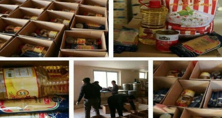 توزیع بسته های معیشتی توسط گروه های جهادی بسیج در هرسین