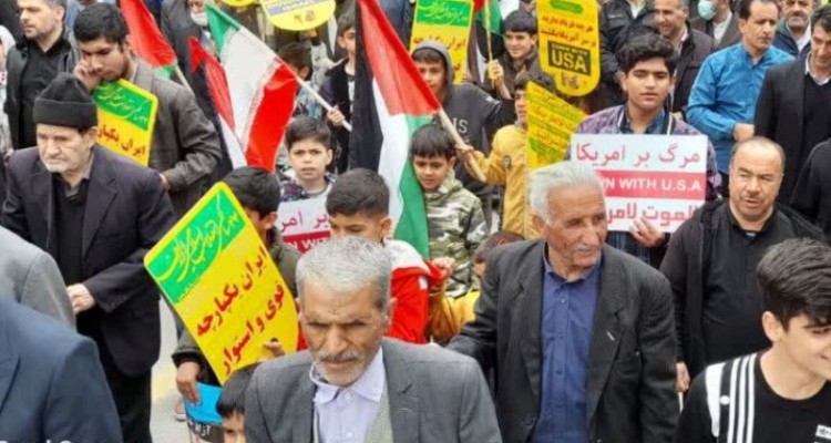 شکوه حضور مردم حماسه‌ساز هرسین در حمایت از قدس+فیلم و عکس