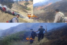 آتش سوزی در روستای میرمینگه بخش مرکزی هرسین مهار شد