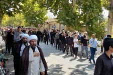 برگزاری مراسم پیاده‌روی جاماندگان اربعین حسینی در هرسین+عکس و فیلم