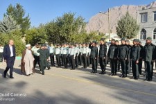 مراسم صبحگاه مشترک نیروهای مسلح درهرسین برگزار شد.