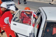 اجرای مانور جاده‌ای در شهرستان هرسین