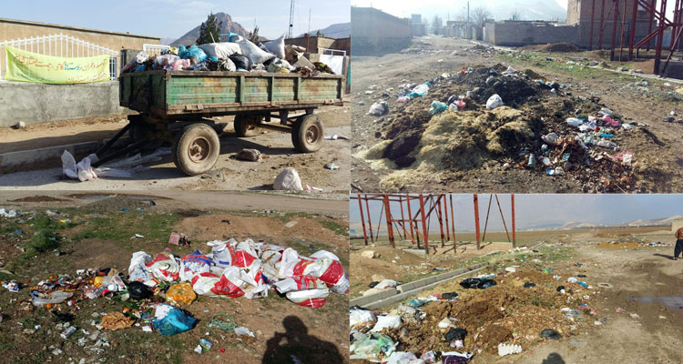 قطب صنعتی شرق استان کرمانشاه در تسخیر زباله ها/ زخم پراکندگی زباله ها بر چهره چهر 
