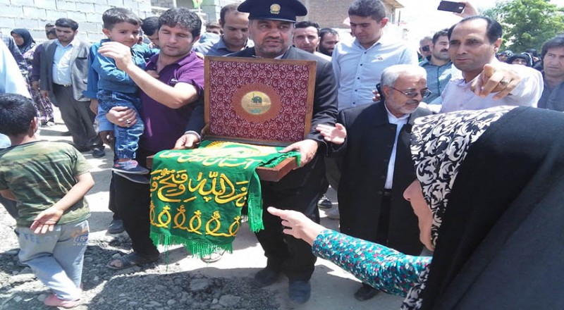 مراسم استقبال از پرچم و خدام امام رضا(ع) در روستاهای شهرستان هرسین + فیلم و تصاویر 