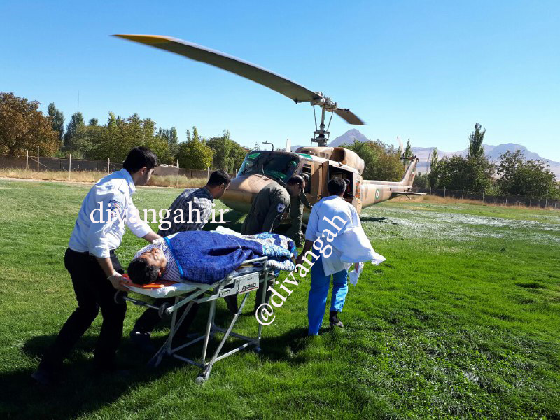 اعزام بیمار در هرسین با اورژانس هوایی به مرکز استان