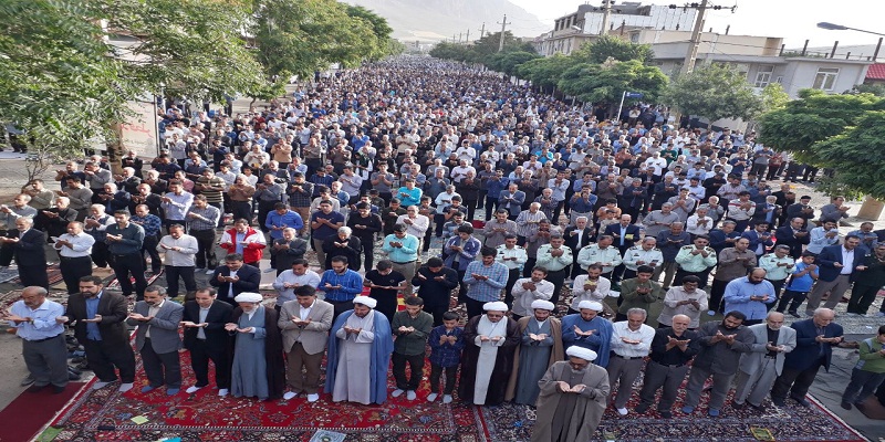 برگزاری نماز عید سعید فطر در هرسین+فیلم و تصویر