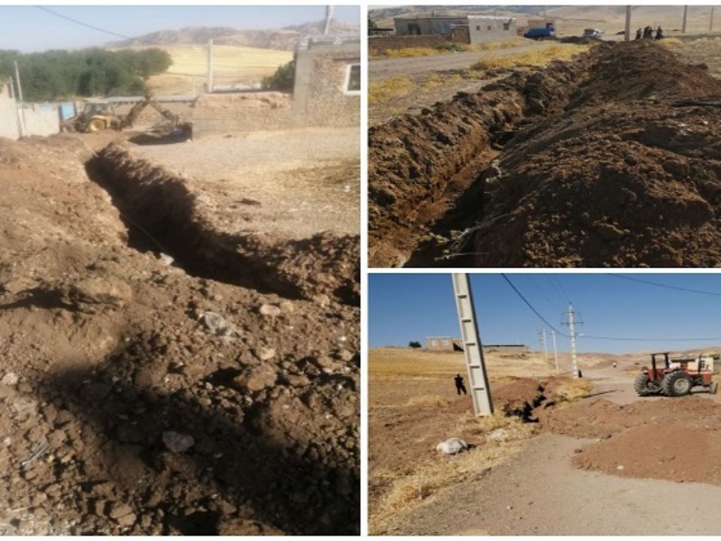 اصلاح شبکه آبرسانی روستای قلعه گنجوان بخش مرکزی هرسین